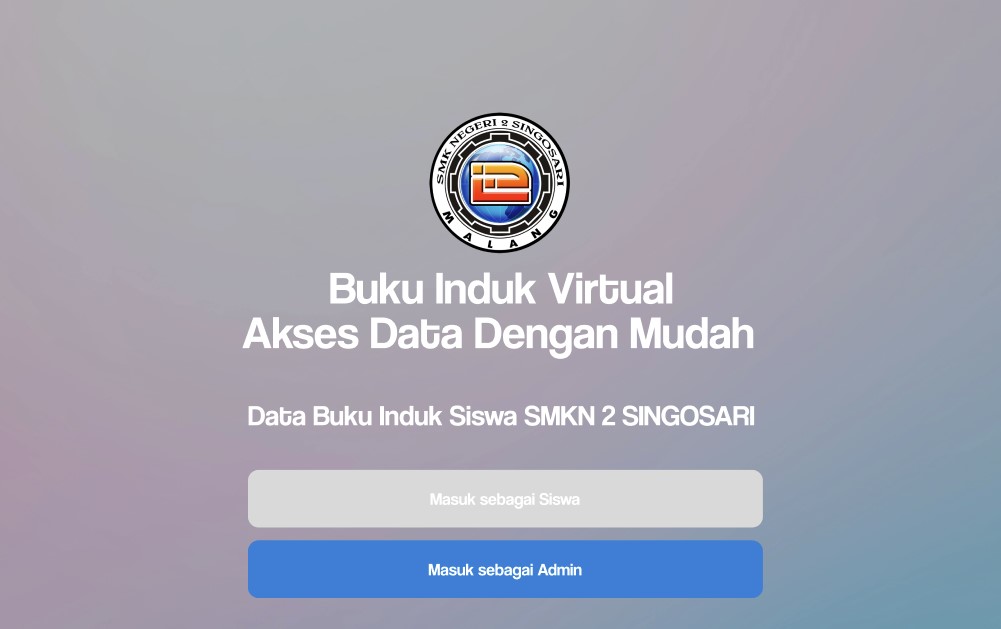 Screenshot of Student databook for SMKN 2 SINGOSARI